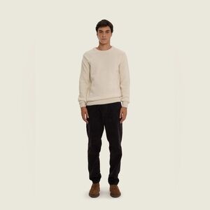 Imago‎ Design In Portugal Snow White Knit Sweater Crewneck Lambswool Blend Sz M